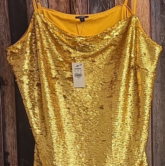 Express nwt XL sequin adjustable strap tank top - Picture 1 of 9